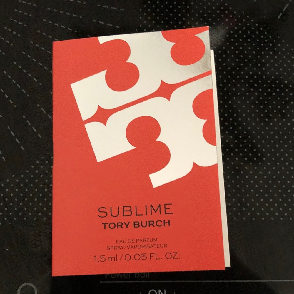 Tory Burch Sublime Sample Card - Coral Red and White